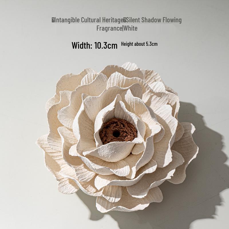 Xichun Hand-Pinched Ceramic Flower Incense Holder | Creative Home Decor Gift