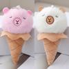 Funny Ice Cream Shape Capybara Plush Toys Keychain Cute Plush Doll Pendant Backpack Decoration Accessories Car Keyring Kids Gift