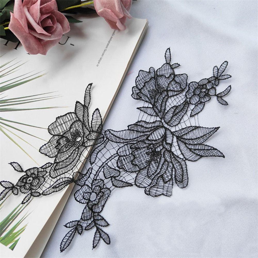 Аппликация из цветка ручной работы, кружевная ткань, аппликация из ткани, изысканная нашивка из ткани, пошив одежды