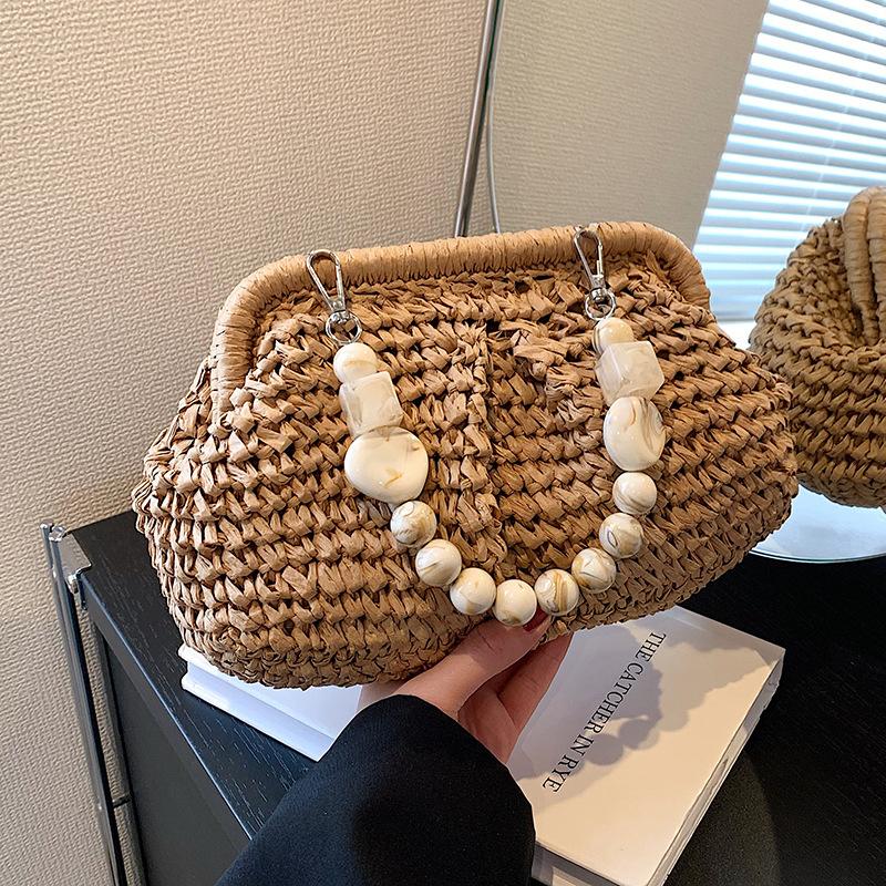Woven Straw Bag Women's New Niche Design High-end Summer All-match Handbag Shoulder Armpit Bag