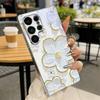 Позолоченный Импасто Цветок Посеребленный Чехол Для Телефона Samsung A31 A22 A32 A42 A52 A72 A13 A36 A56 A07 A17 A37 A57 Стеклянная Крышка