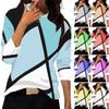 Womens Tops Dressy Casual Round-Neck Long Sleeve Shirts Print Casual Tunic Blouses Tops