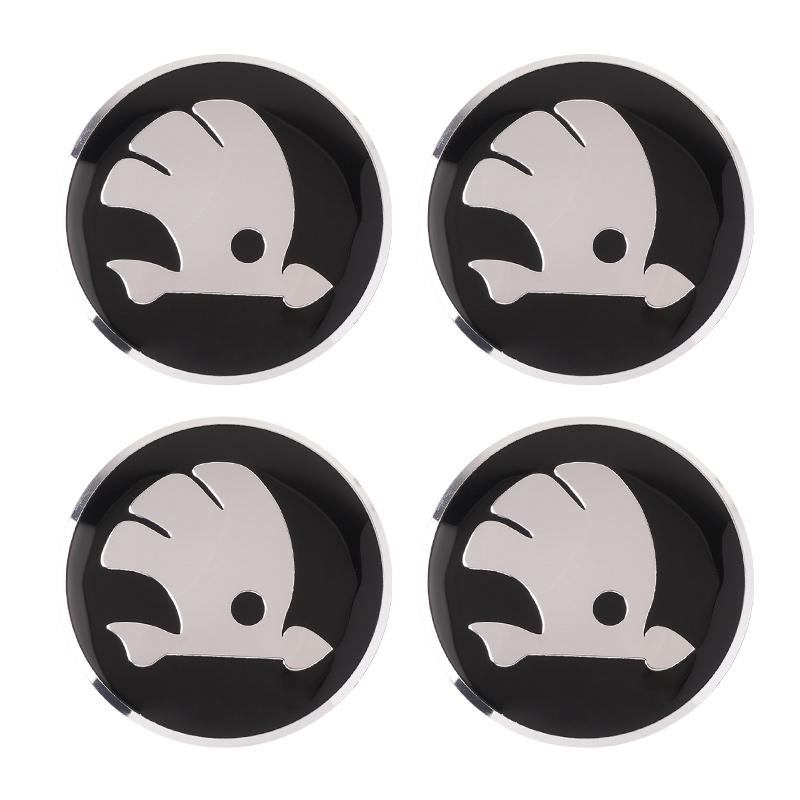 56mm 4pcs Car Wheel Center Hub Cap Badge Sticker For Skoda Octavia Fabia Kamiq Kapoq Kodiaq Rapid Superb SCALA Auto Accessories