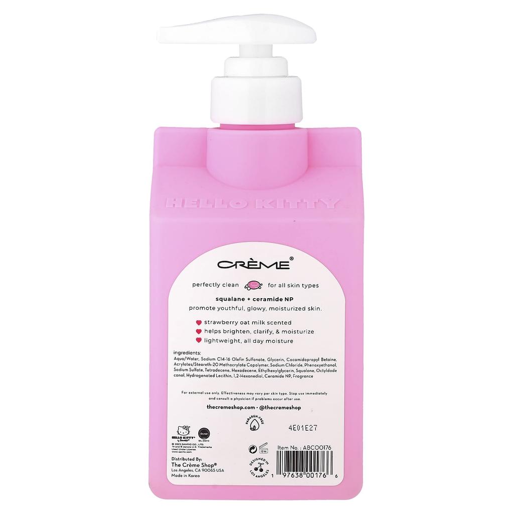 The Creme Shop, Hello Kitty®, Усовершенствованный очищающий гель для тела, Клубничное овсяное молоко, 500 мл (16,9 жидких унций)