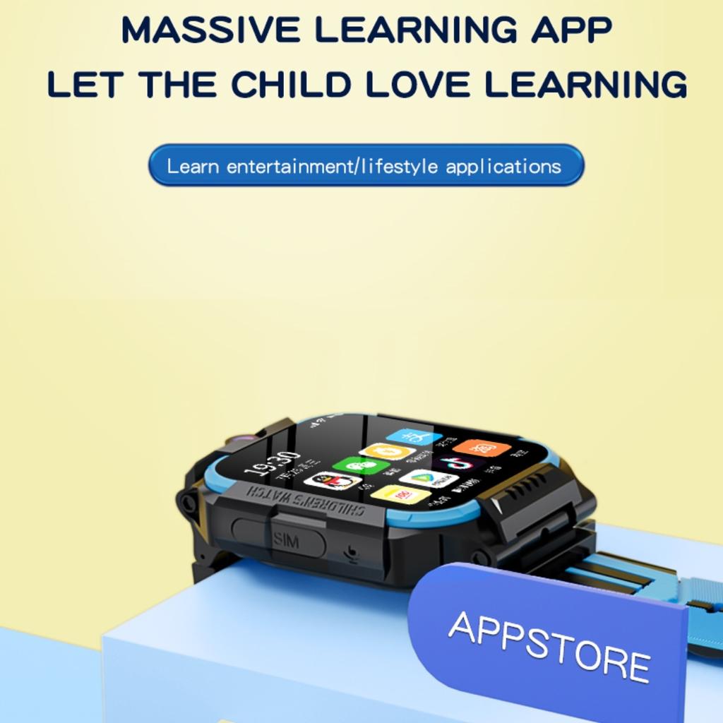 Rainbuvvy GS35 Четырехъядерный процессор 1,83 дюйма Экран 1 ГБ + 8 ГБ LTE 4G 2 МП Двойная задняя камера ОС Android Смарт-часы Антенна Сенсорная панель WIFI Смарт-часы