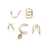 Women Fake Cartilage Clip On Gold Leaf Clip Earrings Non-Piercing Cartilage Earrings Ear Cuffs