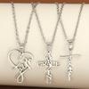 3 Stainless Steel Christian Faith Pendant Necklace, Unisex Couple Jewelry Gift