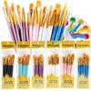 10 шт./набор Кисти для рисования Художественный набор кистей Нейлоновая щетина Рисование Художественная принадлежность Новый Набор кистей для масляной живописи