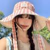Two-sided Sunscreen Hat Summer Fisherman Caps Korean Plaid Bucket Cap Outdoor