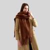 Versatile Mohair Solid Color Scarf Women's Winter Thickening Simple Warmth Enlarged Shawl Scarf
