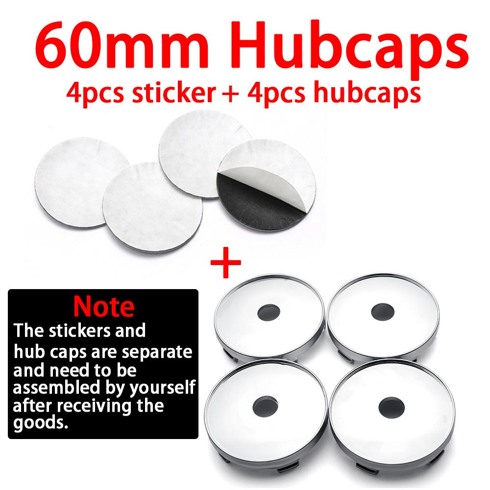4pcs 56/60mm Car Wheel Center Cover Stickers Hub Caps Decor Decals For Volvo Rdesign AWD C30 C70 S40 S60 S70 S80 S90 V40 V50 V60