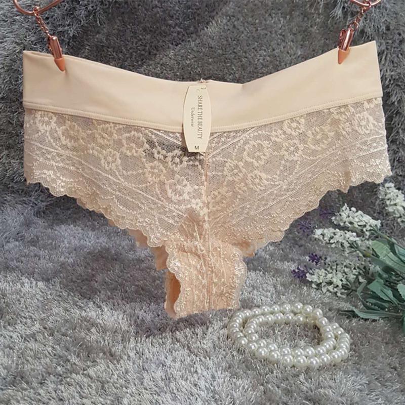 Sexy Lace Underwear for Women Transparent Mesh Sexy Women Low Waist Seamless Thong Panties