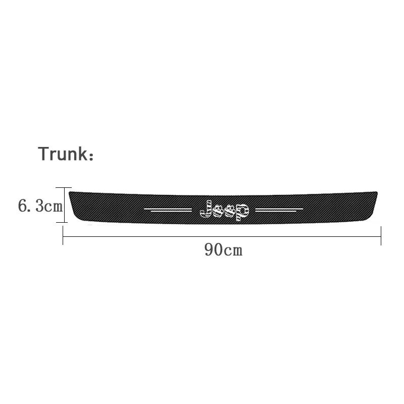 FJN1 Наклейки на порог двери багажника автомобиля с логотипом Jeep Commander Wrangler Grand Cherokee Compass Renegade JK Patriot Декор