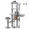 PETEPELA Кошачий комплекс Кактус для нескольких для больших царапающих кошек Когтеточка Сизаль Помпон Высота Серый Тонкий, Кошки, Кошки, Стационарный, Стильный, Столбик,