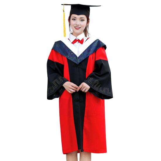 2 шт./компл. Мантия бакалавра со шляпой, V-образный вырез, длина до колена, длинный рукав, скрытая застежка, мантия для выпускника гуманитарного факультета
