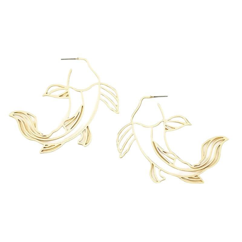 European and American jewelry hot-selling geometric carp earrings, Japanese and Korean ins style simple fashion women's earrings