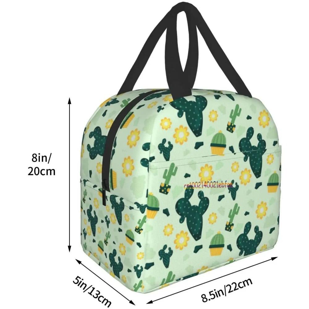 Kawaii Cactus Cinco De Mayo Lunch Bag Travel Box Work Bento Cooler Многоразовая сумка для пикника Изолированные контейнеры для покупок