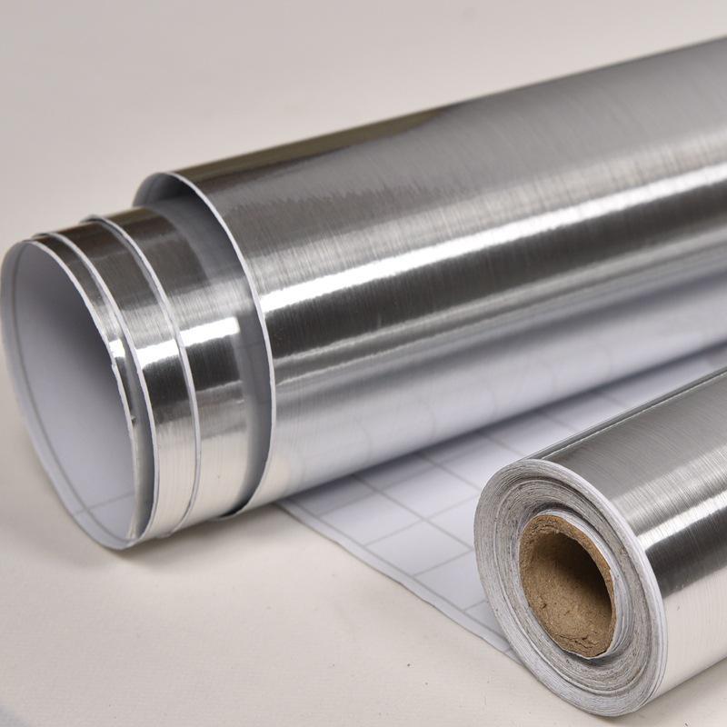 Обои в металлическом стиле, декоративная пленка для очистки и наклеивания, матовая серебряная/золотая контактная бумага, ПВХ, водонепроницаемая, бытовая техника, наклейка «сделай сам»