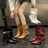 2025 Autumn New Pointed Thin Heel European and American Fashion High Heel Short Boots