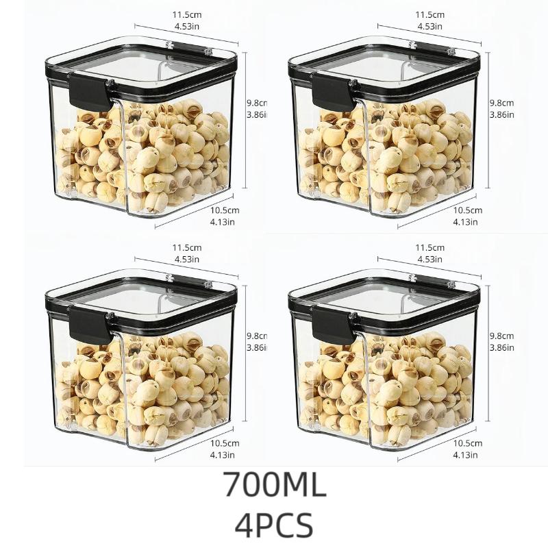 Утолщенный герметичный резервуар для хранения, квадратный прозрачный набор ящиков для хранения сухофруктов, штабелируемые кухонные контейнеры для хранения зерна