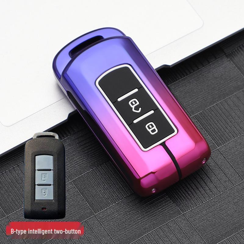 Чехол для ключа Mitsubishi для 2021 Outlander, Eclipse Cross, Pajero Sport, ASX: Модификация мужского корпуса и пряжки для автомобиля