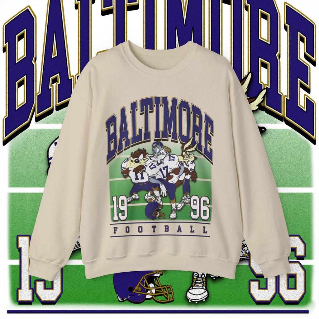 Vintage Baltimore Football SweaT-Shirt: Unisex Crewneck RZ
