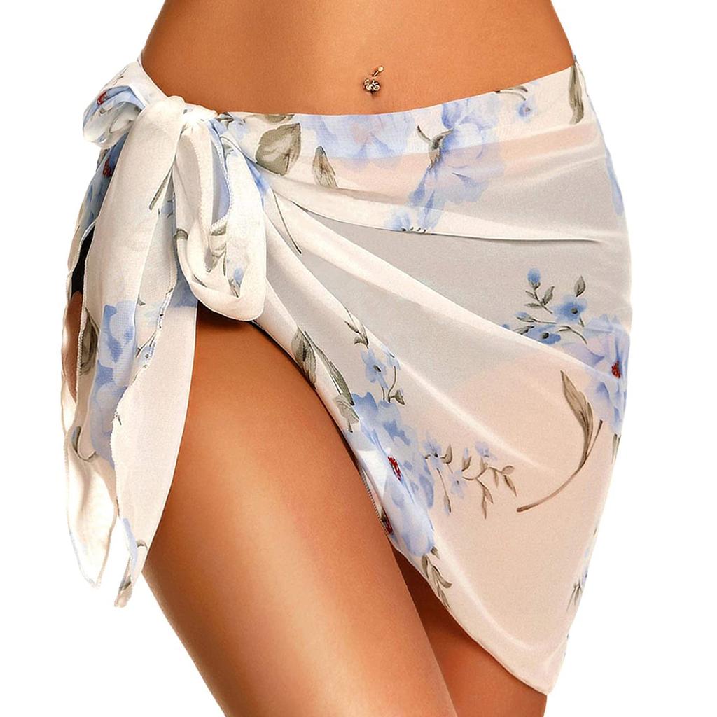 Women Short Sarongs Beach Wrap Sheer Bikini Wraps Chiffon Cover Ups for Swimwear