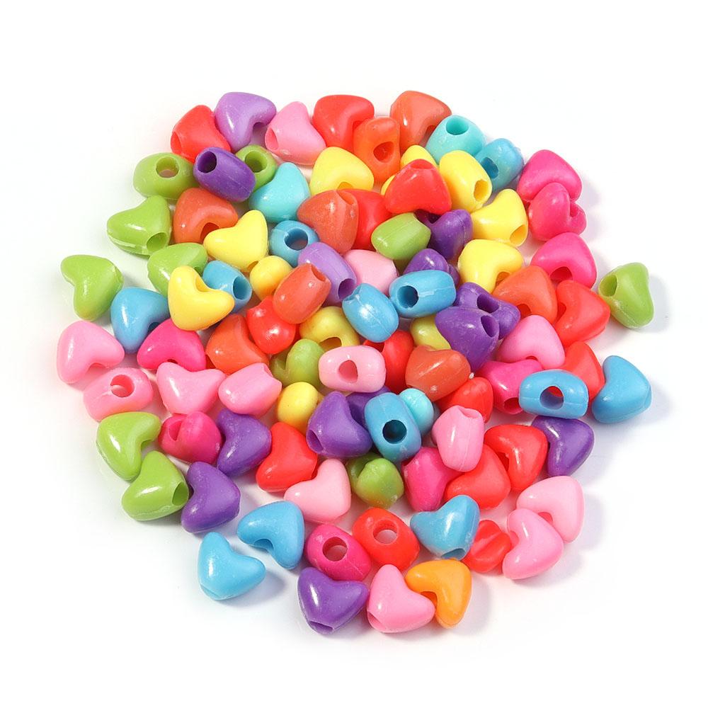 100pcs Heart Star Butterfly Flower Acrylic Beads Loose Spacer Beads Large Hole Beads for Jewelry Making Diy Bracelet Necklace