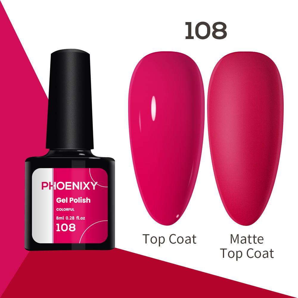 Лак для ногтей PHOENIXY, 8 мл, УФ-светодиодный гибридный лак для дизайна ногтей, гель-лайнер для маникюра, полупостоянная основа, верхнее покрытие, гель с блестками, блестящие цвета, гель