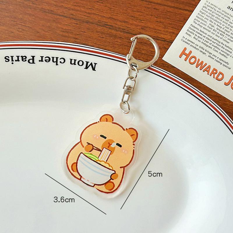 Милый мультяшный акриловый капибара брелки подарки игрушка кулон капибала брелок ключи аксессуары забавные автомобильные ключи брелки