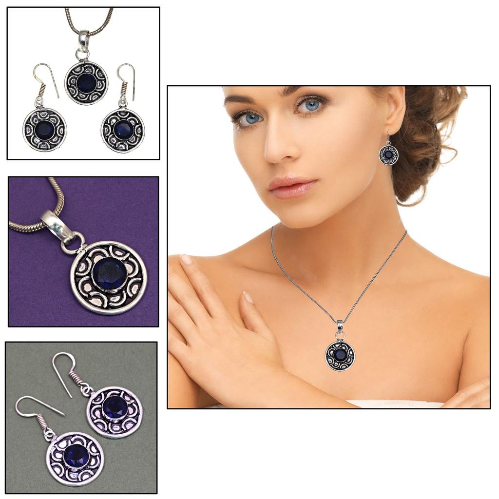 Комплект ювелирных изделий из танзанита, кварцевый драгоценный камень, подвеска, ожерелье 18-20 дюймов