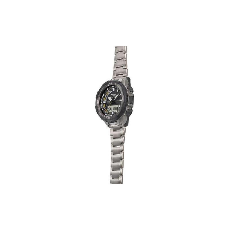 Casio Серия PRO TREK - PRT Модные Наручные Часы для Альпинизма с Питанием от Солнца, Термостойкие, Сопряжение по Bluetooth, Двойной Дисплей, Водонепроницаемые и PRT-B70T-7JF