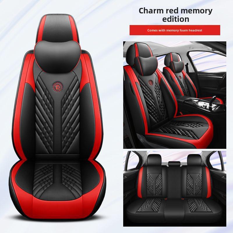 Стильные универсальные подушки для автомобильных сидений в черном и белом цвете, роскошные кожаные чехлы на все времена года