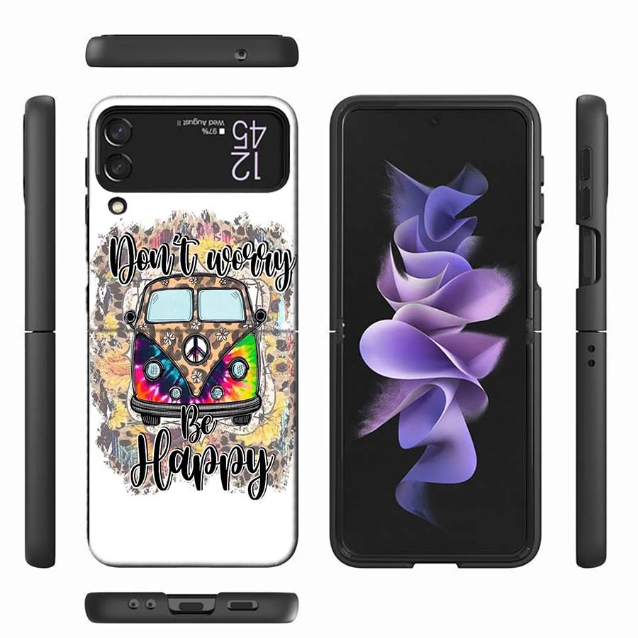 Чехол для телефона 'Хиппи-автобус мира и подсолнух' для Samsung Z Flip 6 7 5G Z Flip 5 Galaxy Z Flip 3 4 5G ZFlip Ударопрочный Жесткий Чехол TP