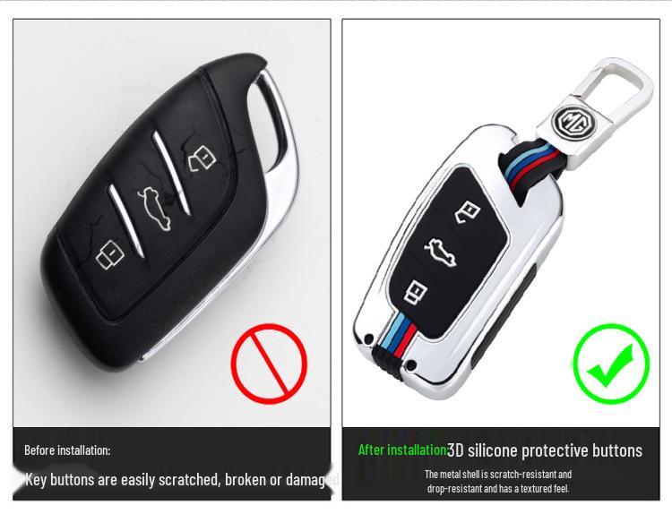 Metal Key Cover for MG ZS, HS, and MG6 (2018-2019) – Protects and Secures Your Car Key