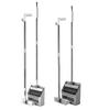 3-in-1 Broom Dustpan Set with Built-in Comb Teeth Long Handle Adjustable Extension Poles Retractable Floor