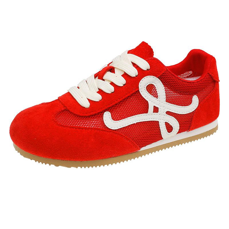 Туфли в балетном стиле, ретро-цветовая гамма, кроссовки Форреста Гампа женские, новинка 2025 года, удобные и дышащие, на плоской подошве, повседневные спортивные туфли для моральной подготовки