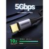 Кабель UGREEN USB 3.0 TypeC для быстрой зарядки 3.0, кабель USB C для виртуальной реальности, быстрая зарядка, скорость передачи данных 5 Гбит/с, нейлоновая оплетка, высокая прочность, совместимость с Galaxy S21 S2