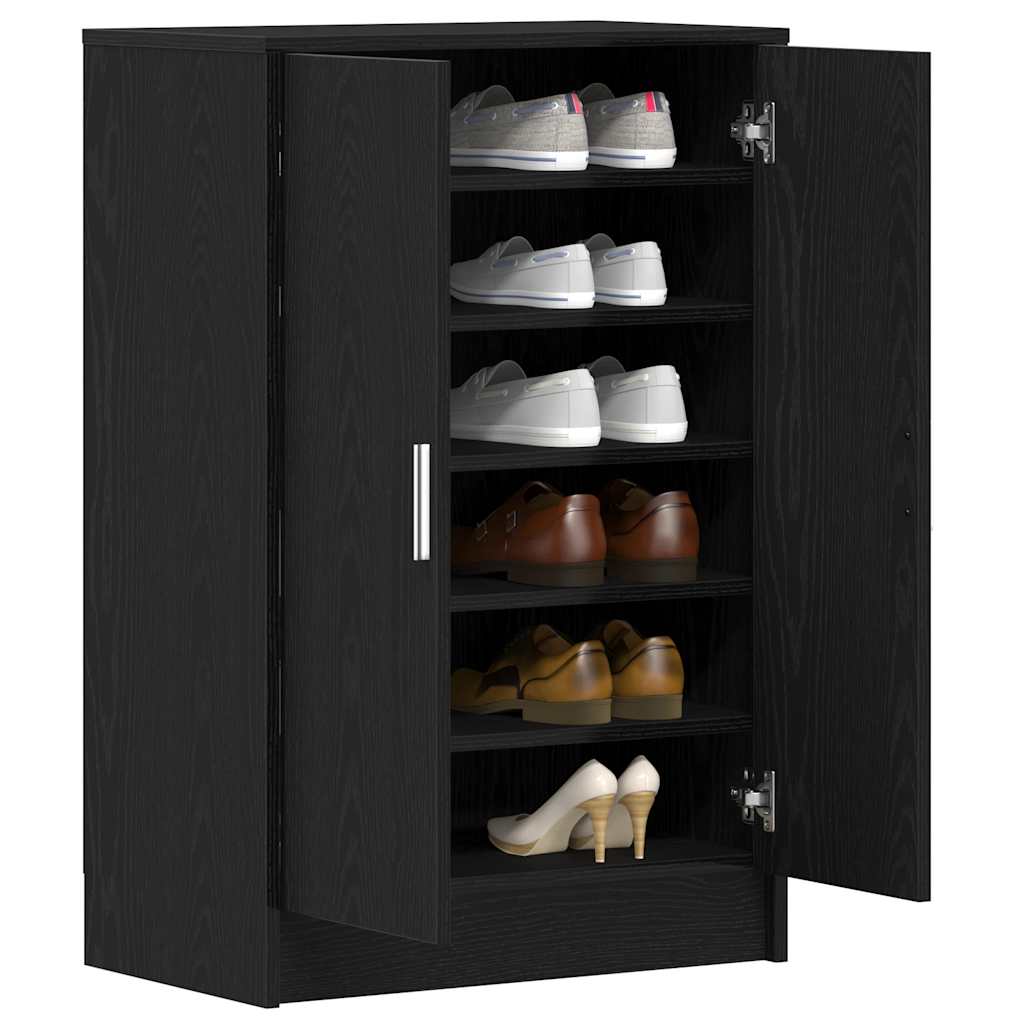 Shoe Cabinet Black Oak Effect 60 x 35 x 92 cm Particleboard