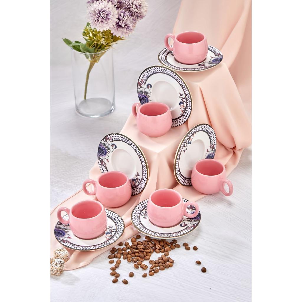 Набор кофейных чашек Polka Dot Lux из 12 предметов на 6 человек, набор белых чашек для турецкого кофе