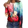 Cartoon Printed Women Street T-shirt Theme Sports Long Sleeve 3D Tees Halloween  T-shirts Autumn Pullovers Top