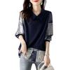 Long Sleeve Layered Blouse Chiffon Shirt with Collar [J-Scott] -NV-M