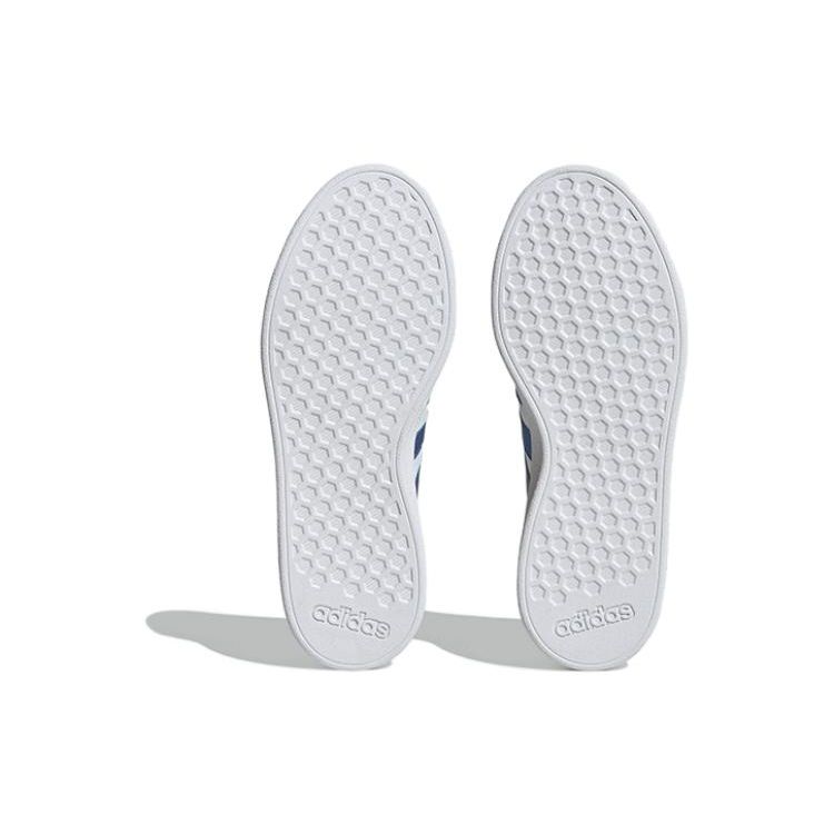 Adidas Neo Grand Court Base 2.0 Synthetic Leather Comfortable Versatile Slip-Resistant Durable Low-Top Skate Shoes Women Sneakers White Blue HP2591