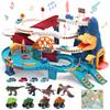 Cute Stone Dinosaur Toy 41 Piece Rail Great Electric Dinosaur Dinosaur Vehicle Large Map Railway Birthday Gift Rail, Set, Adventure, Assembly, Figure,