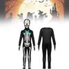 Элегантный унисекс полиэстеровый костюм Скелета Мрачного Жнеца для детей для празднования Хэллоуина
