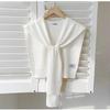 Knotted Knitted Shawl Knitted Design Knit Thin Cape Korean Style Shoulder Scarf  Women