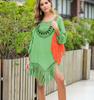 Dress Women's Solid Color Hand Hook Panel Tassels Relaxed Holiday Style Summer Beach Sunscreen Cover Shirt Women