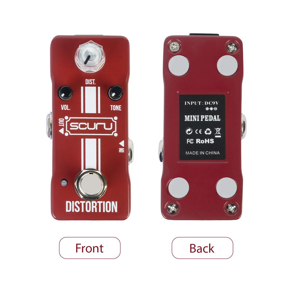 Педаль эффектов искажения для гитары SCURU DIST/VOL/TONE High Gain Amps Dynamic Response DC 9V 6.35mm