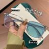 Ретро черные полуободковые фотохромные очки для близорукости с большими оправами и функцией защиты от синего света