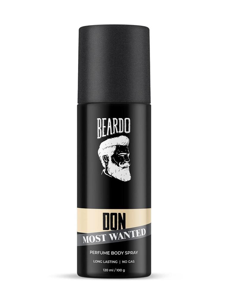 Beardo DON MOST WANTED Perfume Body Spray for Men, 120ml | No Gas Deo Body Spray For Men | Deodorant | Aqua, Citrus Musk Notes | Mens Perfume Long